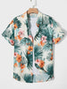 Hawaiian Floral Print Short Sleeve Button-Down Shirt