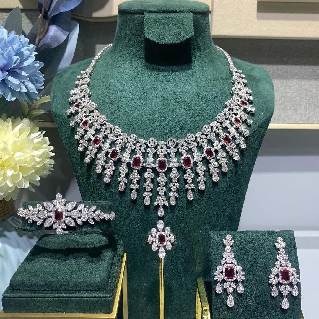 Luxury Wedding Jewelry Set: 4 Pieces
