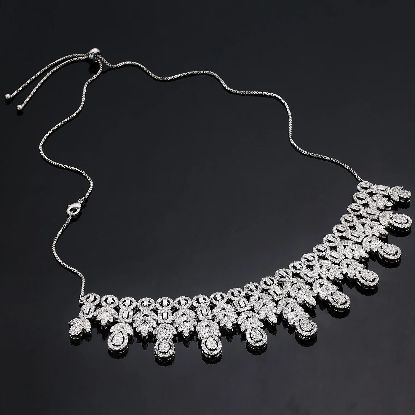 2024 Bridal Jewelry Set: Necklace, Bracelet, Zirconia
