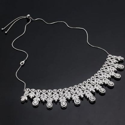 2024 Bridal Jewelry Set: Necklace, Bracelet, Zirconia