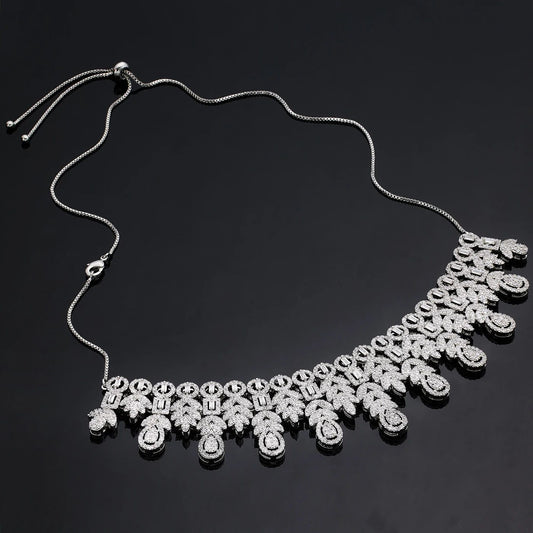 2024 Bridal Jewelry Set: Necklace, Bracelet, Zirconia