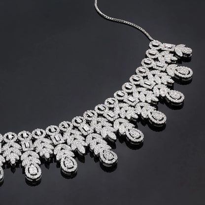 2024 Bridal Jewelry Set: Necklace, Bracelet, Zirconia