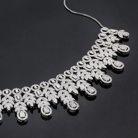 2024 Bridal Jewelry Set: Necklace, Bracelet, Zirconia