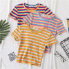 Summer Rainbow Striped Slim Fit T-Shirt