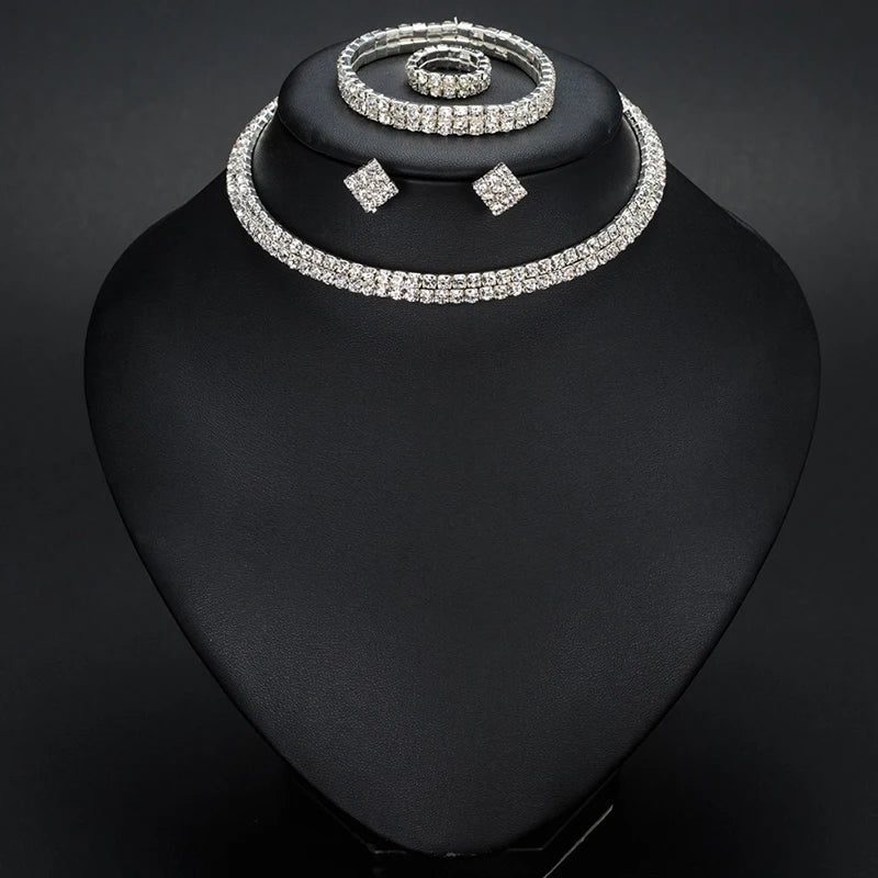 Classic Rhinestone Wedding Jewelry Set for Brides