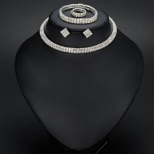 Classic Rhinestone Wedding Jewelry Set for Brides