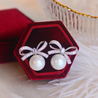 Luxury Bowknot Stud Earrings for Weddings