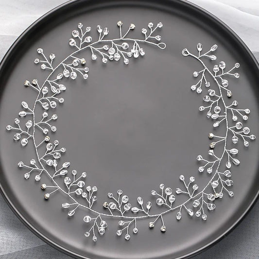 Handmade Silver Pearl Hair Bands for Weddings