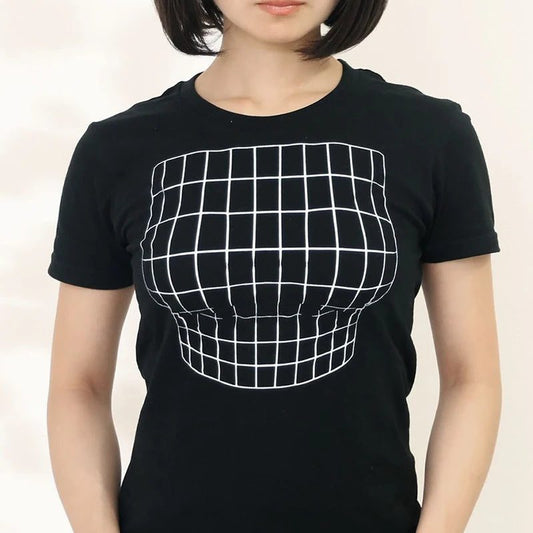 Funny 3D Printed Women's Optical Illusion T-Shirt
