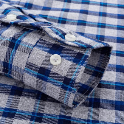 Men's Casual Flannel Shirt Long Sleeve Gingham