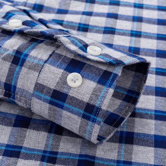 Men's Casual Flannel Shirt Long Sleeve Gingham