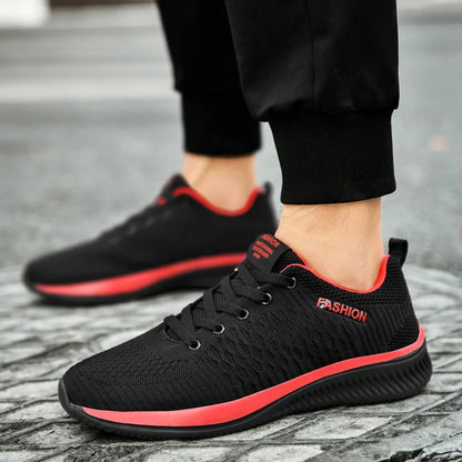 Affordable Breathable Black Red Running Shoes