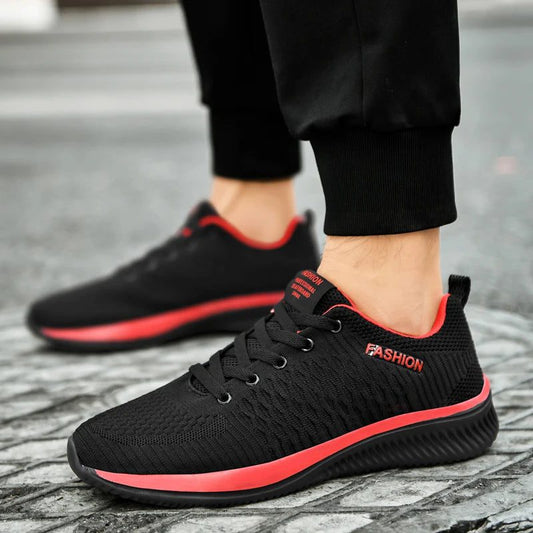 Affordable Breathable Black Red Running Shoes