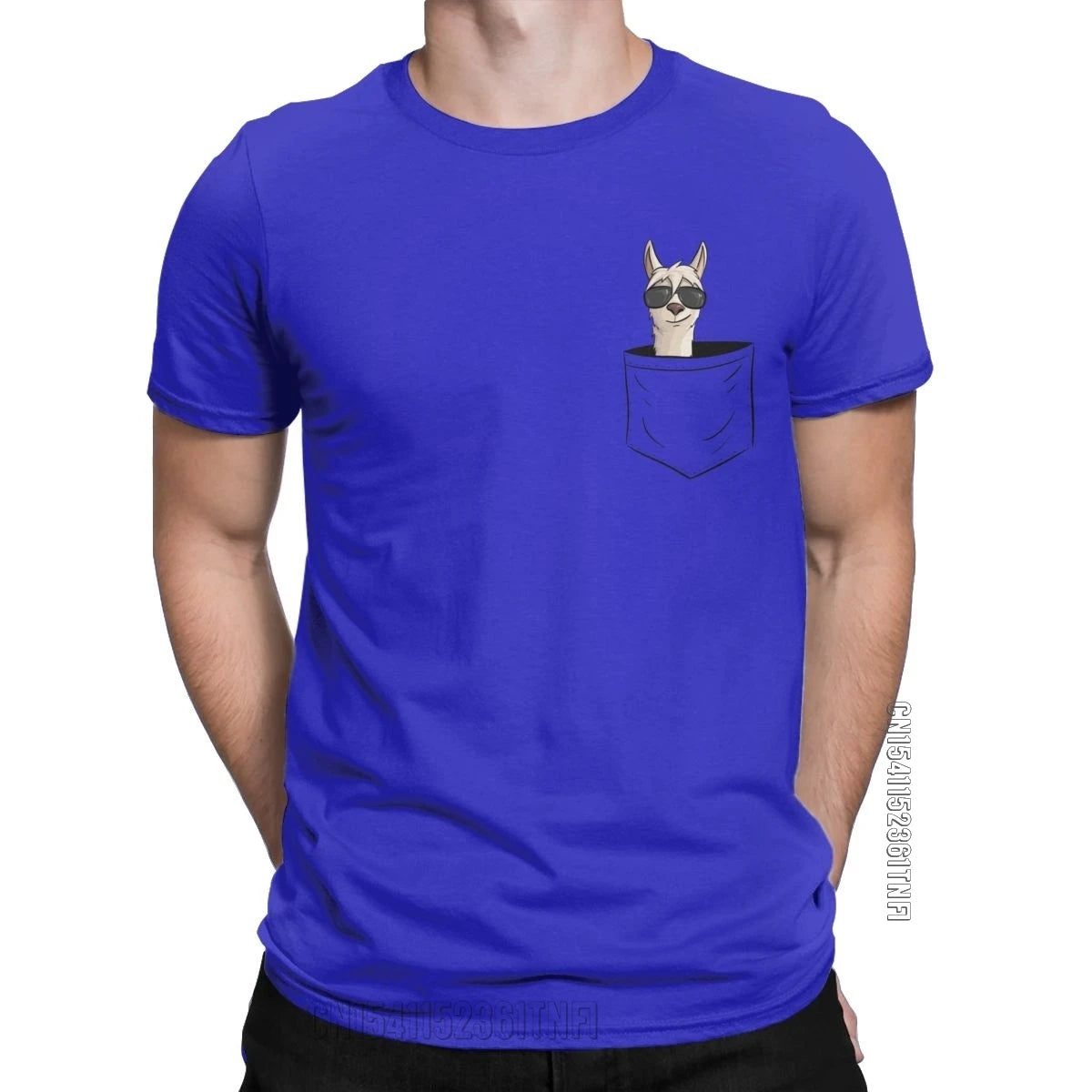 Cool Men's Alpaca Pocket T-Shirt with Sunglasses
