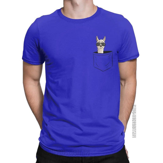 Cool Men's Alpaca Pocket T-Shirt with Sunglasses