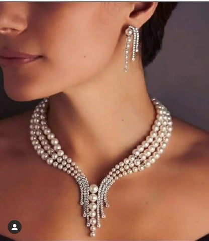 Luxury CZ Crystal Wedding Jewelry Sets