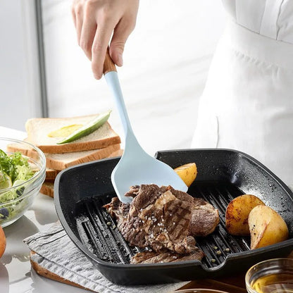 Blue Silicone Utensil Set for Effortless Cooking