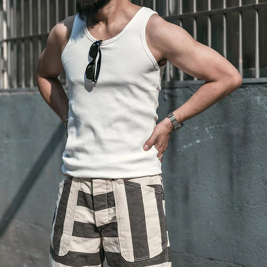 Men's Slim Fit Ribbed Cotton Tank Top