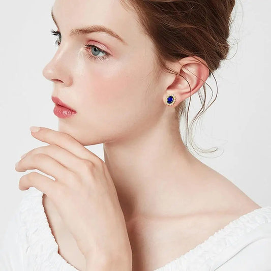 14K Gold Sapphire Jewelry Set for Women