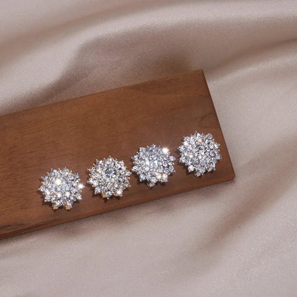 Luxury Snowflake Rhinestone Earrings for Weddings