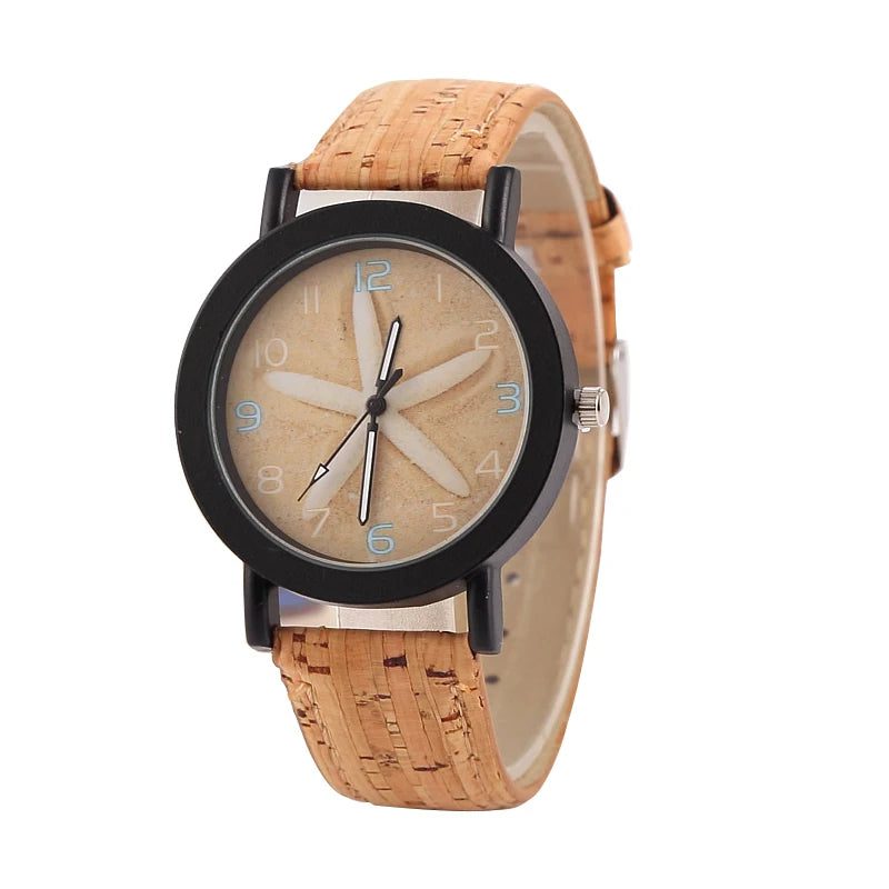 Stylish Unisex Quartz Watch with Wood Grain