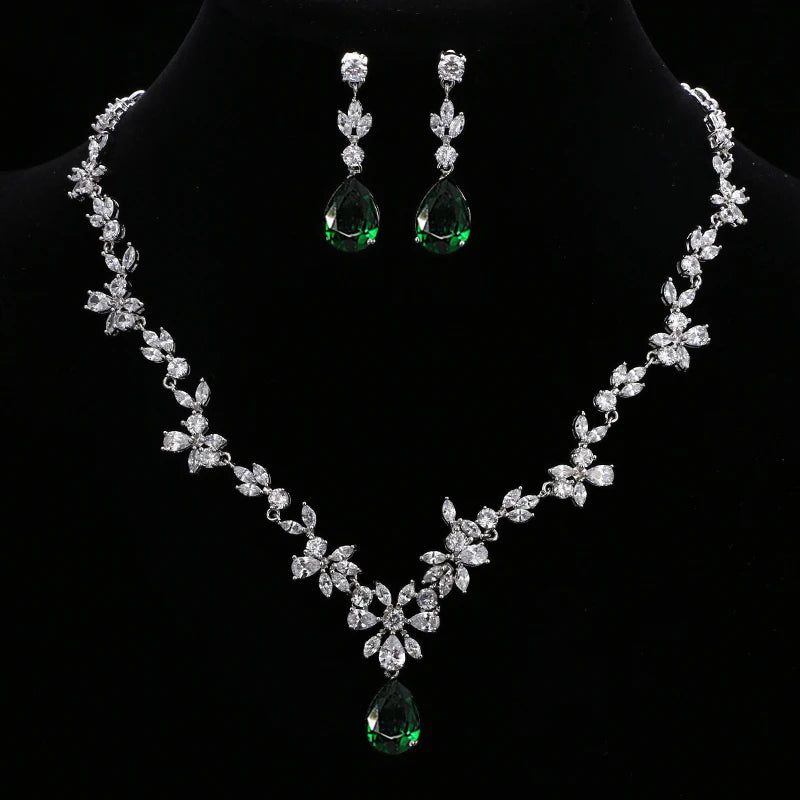 Elegant Crystal Water Drop Wedding Jewelry Sets