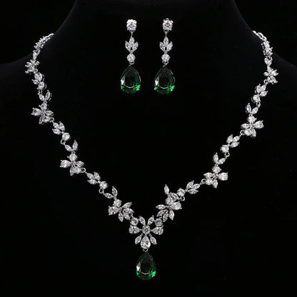 Elegant Crystal Water Drop Wedding Jewelry Sets