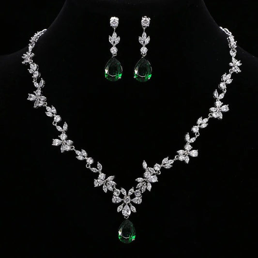 Elegant Crystal Water Drop Wedding Jewelry Sets
