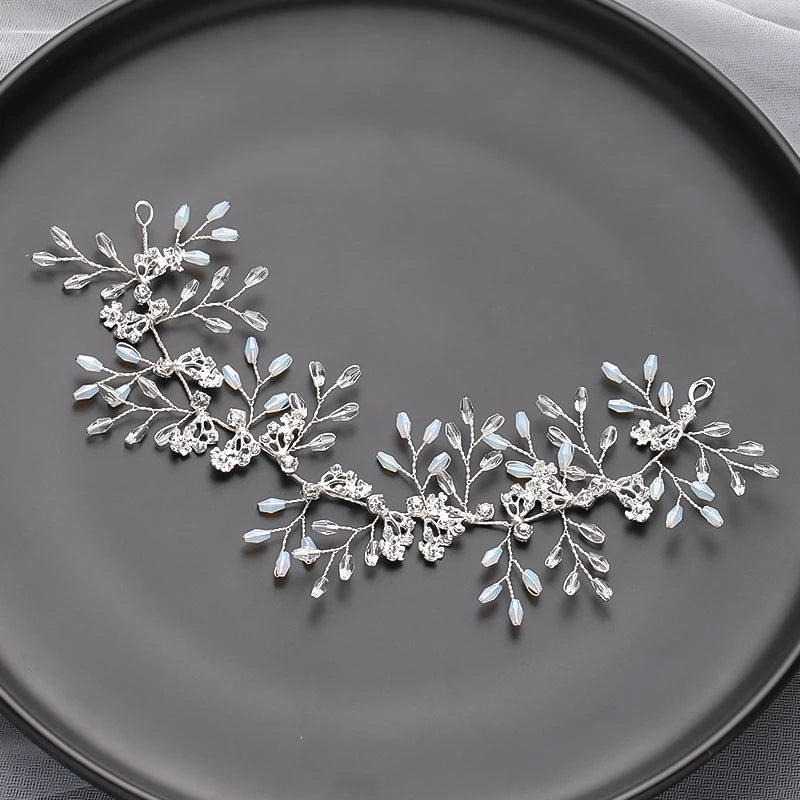 Handmade Silver Pearl Hair Bands for Weddings