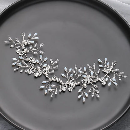 Handmade Silver Pearl Hair Bands for Weddings