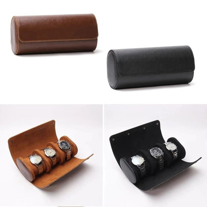 Chic Vintage Leather Watch Travel Case
