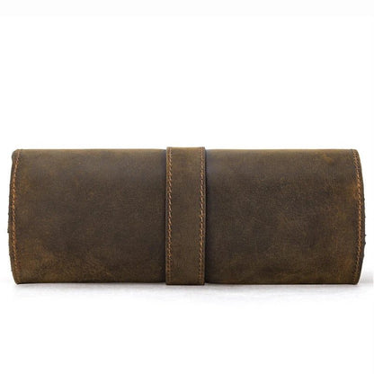 Handmade Cow Leather 3 Slot Watch Case