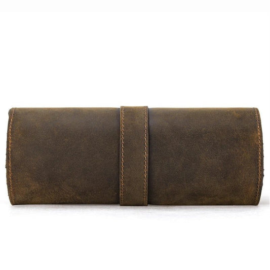 Handmade Cow Leather 3 Slot Watch Case