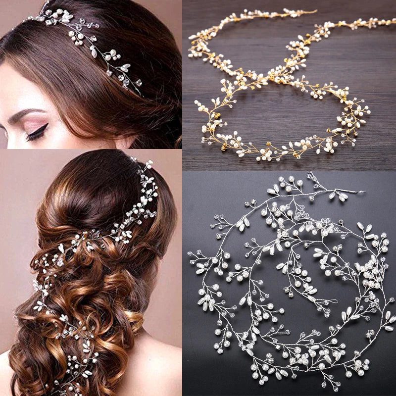 Elegant Floral Crystal Pearl Wedding Hairpin