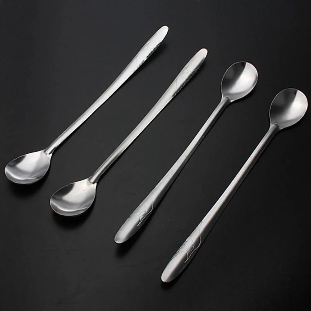 Elegant Long Handled Silver Dessert Spoon