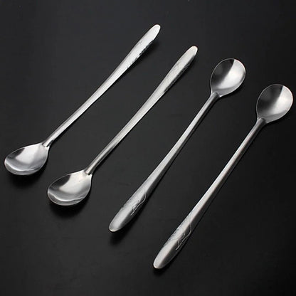 Elegant Long Handled Silver Dessert Spoon