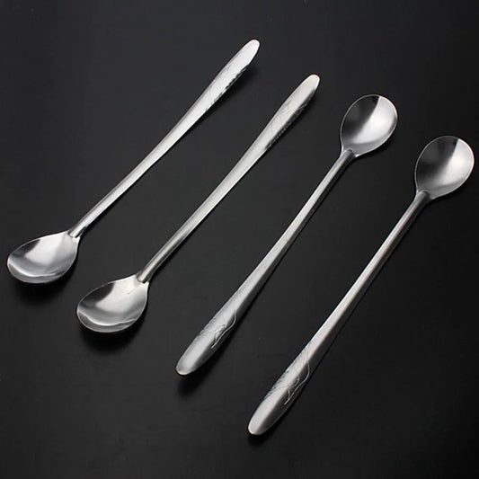 Elegant Long Handled Silver Dessert Spoon