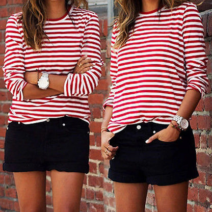 Casual Striped Long Sleeve T-Shirt for Women