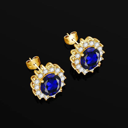 14K Gold Sapphire Jewelry Set for Women