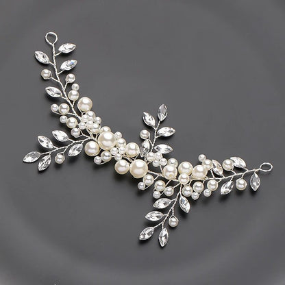 Handmade Silver Pearl Hair Bands for Weddings