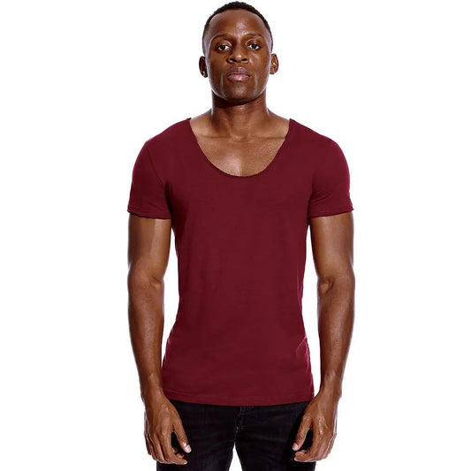 Men's Slim Fit Scoop Neck V-Neck T-Shirt
