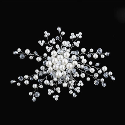 Elegant Floral Crystal Pearl Wedding Hairpin