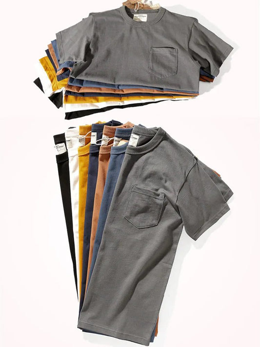 2024 Men's Retro Pocket T-Shirt Summer