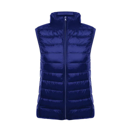 Slim White Sleeveless Down Vest Women Winter