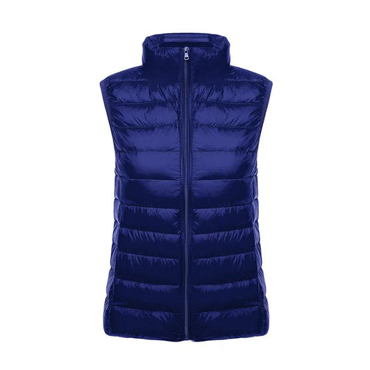 Slim White Sleeveless Down Vest Women Winter