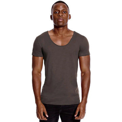 Men's Slim Fit Scoop Neck V-Neck T-Shirt