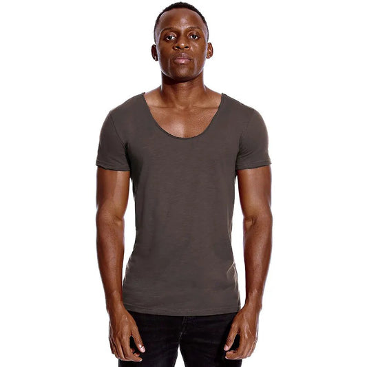 Men's Slim Fit Scoop Neck V-Neck T-Shirt