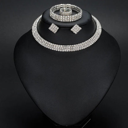 Classic Rhinestone Wedding Jewelry Set for Brides