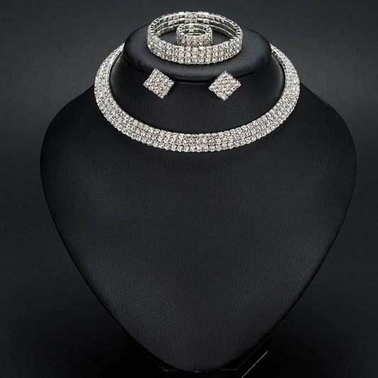 Classic Rhinestone Wedding Jewelry Set for Brides