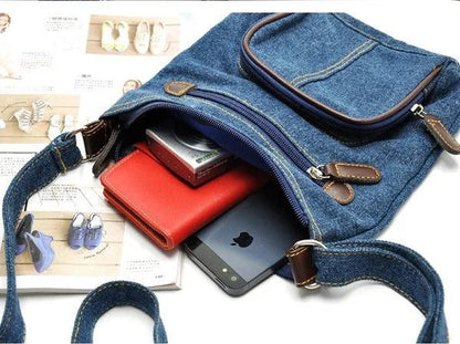 Adjustable Denim Crossbody Bag for Women